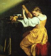 Orazio Gentileschi The Lute Player oil on canvas